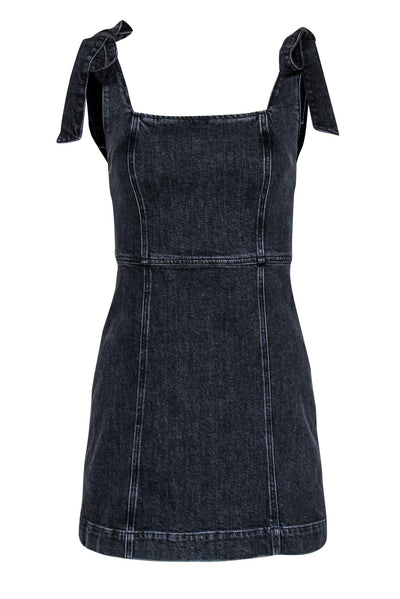 Current Boutique-Alice & Olivia - Black Denim Sleeveless Sheath Dress Sz 2