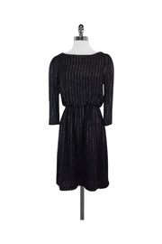 Current Boutique-Alice & Olivia - Black Eleanor Metallic Striped Dress Sz S