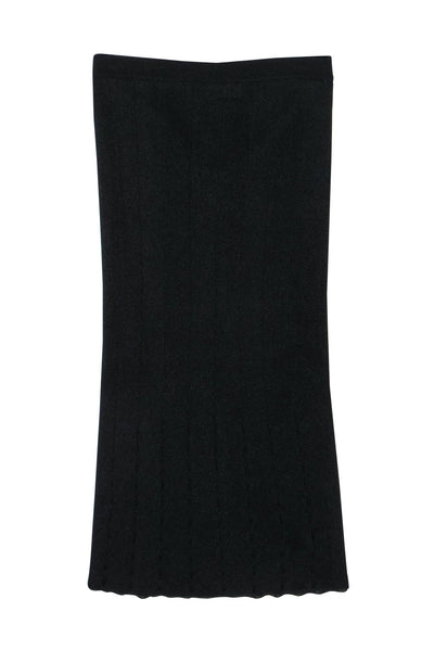 Current Boutique-Alice & Olivia - Black Knit Cutout Midi Skirt Sz M