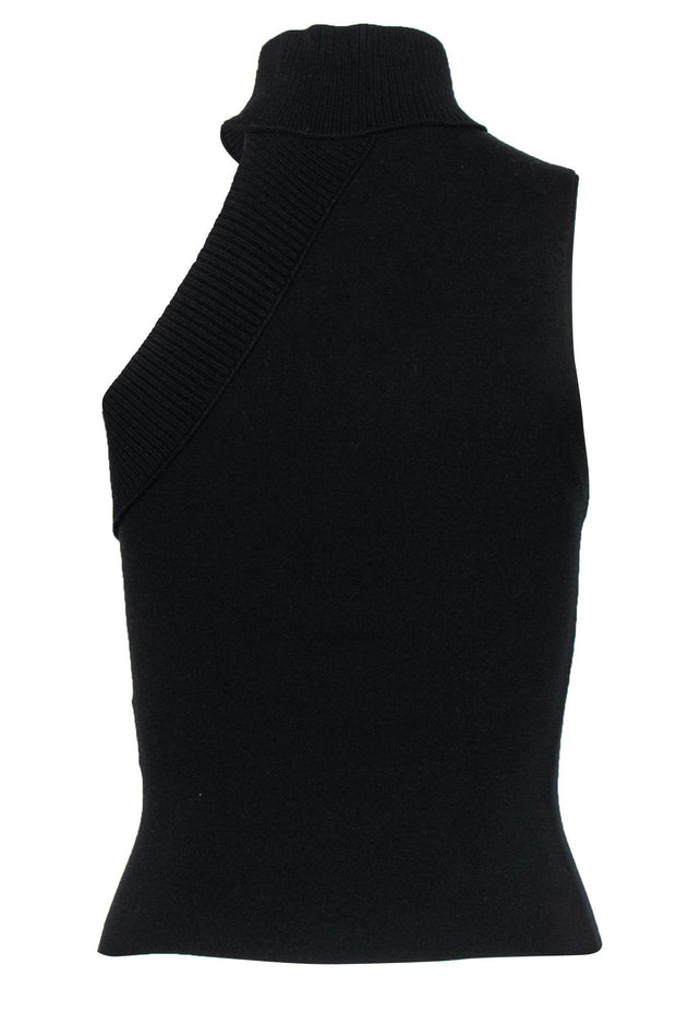 Current Boutique-Alice & Olivia - Black Knit Cutout Mock Neck Top Sz XS