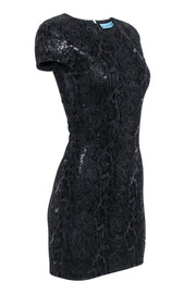 Current Boutique-Alice & Olivia - Black Sequin Snake Print Bodycon Dress Sz 0