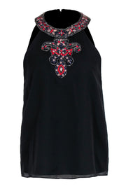 Current Boutique-Alice & Olivia - Black Tank w/ Beaded Neckline Sz S