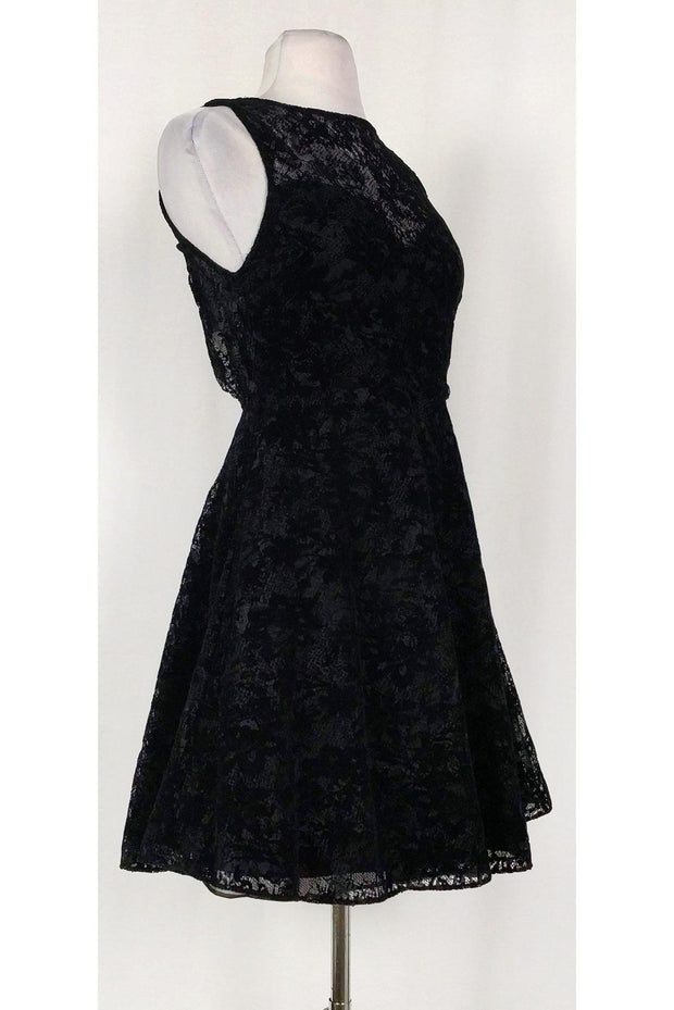 Current Boutique-Alice & Olivia - Black Velvet & Lace Dress Sz 2