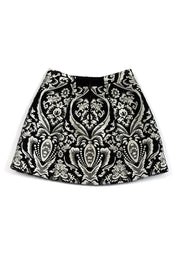 Current Boutique-Alice & Olivia - Black & White Damask A-Line Skirt Sz 0