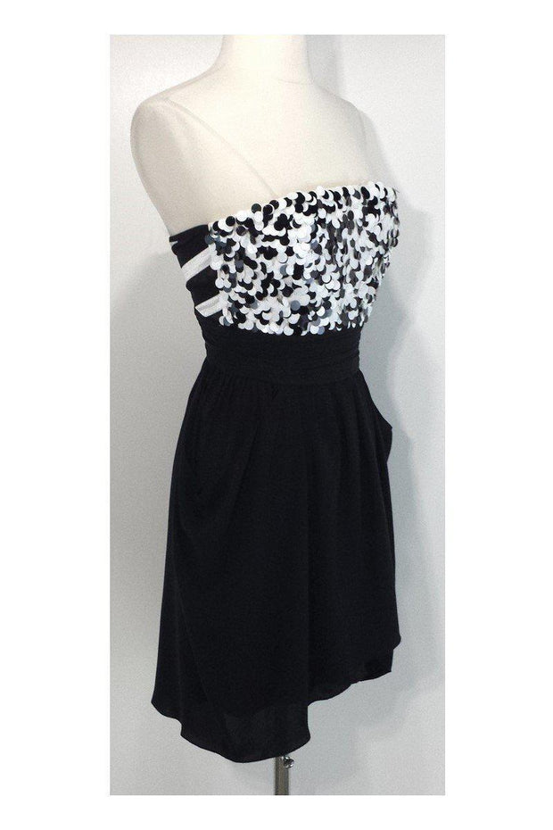 Current Boutique-Alice & Olivia - Black & White Dot Strapless Dress Sz 0