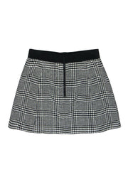 Current Boutique-Alice & Olivia - Black & White Glen Plaid Pleated Skater Skirt Sz 10