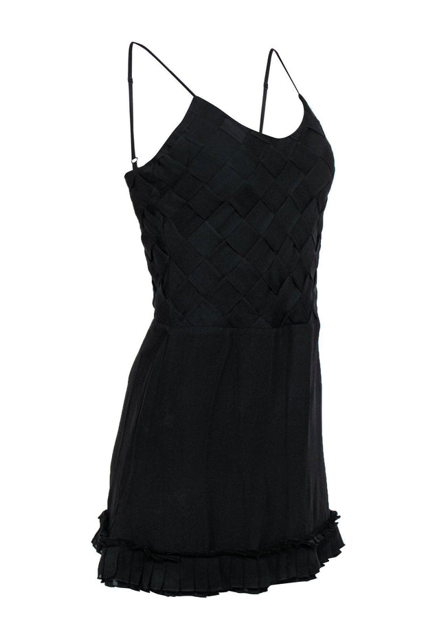 Current Boutique-Alice & Olivia - Black Woven Bodice Mini Dress Sz S
