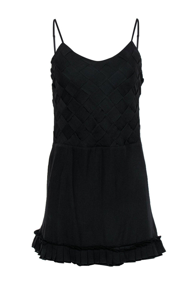 Current Boutique-Alice & Olivia - Black Woven Bodice Mini Dress Sz S