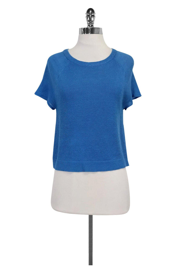 Current Boutique-Alice & Olivia - Blue Knit Sweater Top Sz M