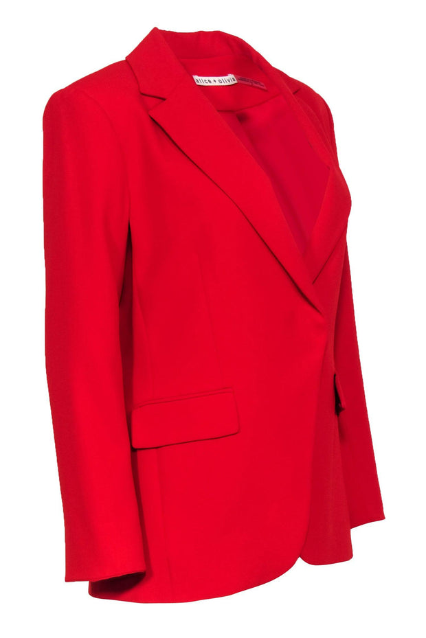 Current Boutique-Alice & Olivia - Bright Red Buttoned Blazer Sz 8