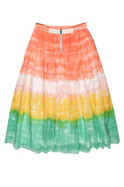 Current Boutique-Alice & Olivia - Coral, White, Yellow & Green Ombre Maxi Skirt Sz 4