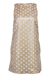 Current Boutique-Alice & Olivia - Cream & Gold Patterned Tent Dress Sz S