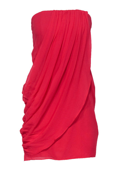 Current Boutique-Alice & Olivia - Fuchsia Silk Mini Dress w/ Draping Detail Sz 2