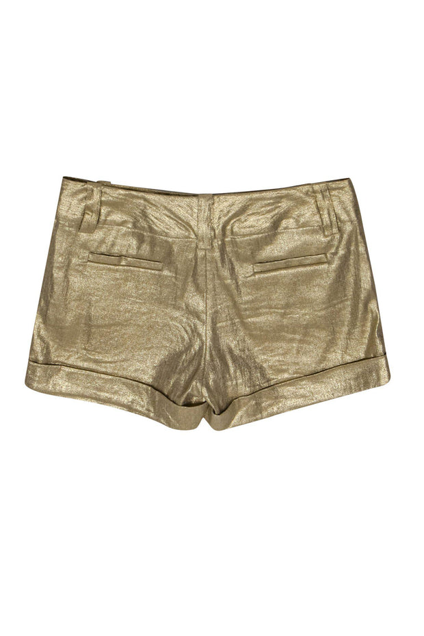 Current Boutique-Alice & Olivia - Gold Metallic Shorts Sz 10