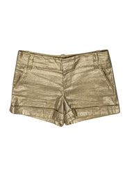 Current Boutique-Alice & Olivia - Gold Metallic Shorts Sz 10