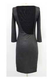 Current Boutique-Alice & Olivia - Gray Metallic Dress w/ Mesh Back Sz 4