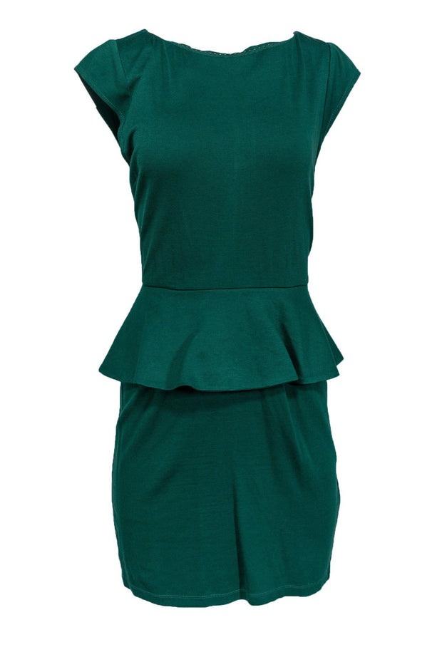 Current Boutique-Alice & Olivia - Green Peplum Sheath Dress Sz 10