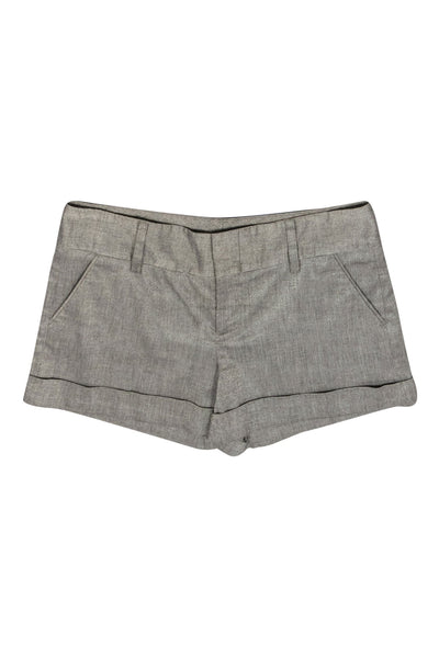 Current Boutique-Alice & Olivia - Grey Metallic Mid Rise Shorts Sz 10