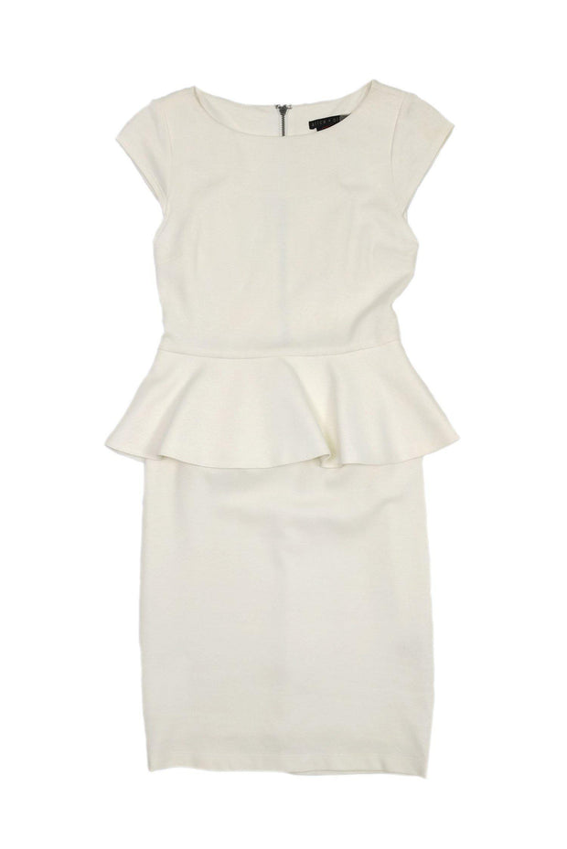 Current Boutique-Alice & Olivia - Ivory Peplum Dress Sz 4