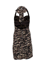 Current Boutique-Alice & Olivia - Leopard Print Ruched Halter Back Mini Dress Sz 8