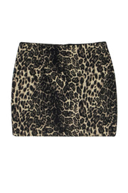 Current Boutique-Alice & Olivia - Leopard Spotted Metallic Miniskirt Sz 0