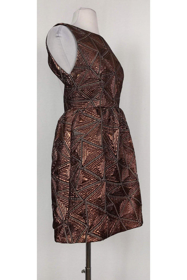 Current Boutique-Alice & Olivia - Metallic Geometric Fit & Flare Sz 4