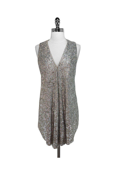 Current Boutique-Alice & Olivia - NWT Silver Sequin Vest Sz S