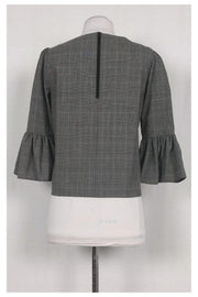 Current Boutique-Alice & Olivia - Plaid Flutter Sleeve Top Sz XS