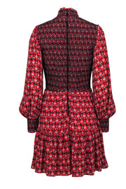 Current Boutique-Alice & Olivia - Red Bohemian Print Mock Neck Dress Sz 12