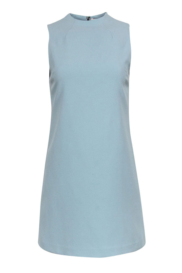 Current Boutique-Alice & Olivia - Robin Egg Blue Blue Sleeveless High Neck Shift Dress Sz 2