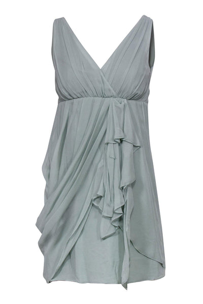 Current Boutique-Alice & Olivia - Sage Green Draped Toga-Style Sleeveless Dress Sz 2