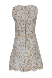 Current Boutique-Alice & Olivia - Tan & Cream Lace A-Line Dress Sz 2