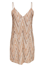 Current Boutique-Alice & Olivia - Tan Embellished Shift Dress Sz 8