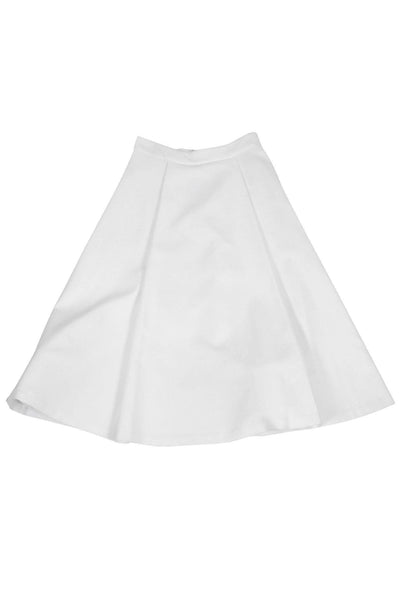 Current Boutique-Alice & Olivia - White Flared Midi Skirt Sz 0