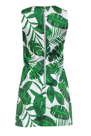 Current Boutique-Alice & Olivia - White & Green Plant Print Sleeveless Mini Dress Sz 4