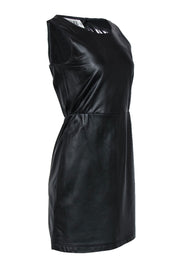 Current Boutique-Alice Temperley - Black Leather Sleeveless Sheath Dress Sz 2