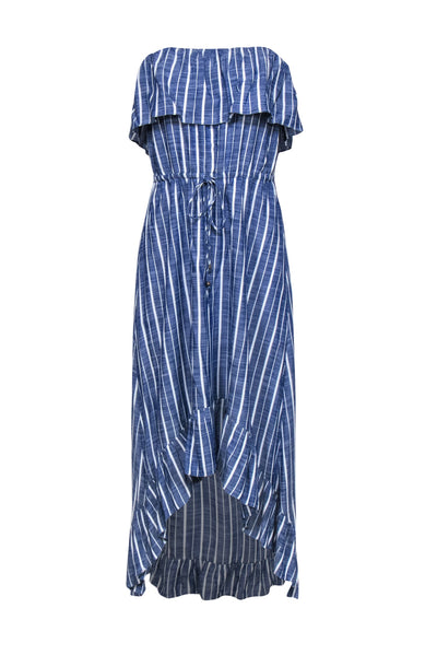 Current Boutique-Alice & Trixie - Blue & White Striped Strapless Tiered Maxi Dress Sz XS