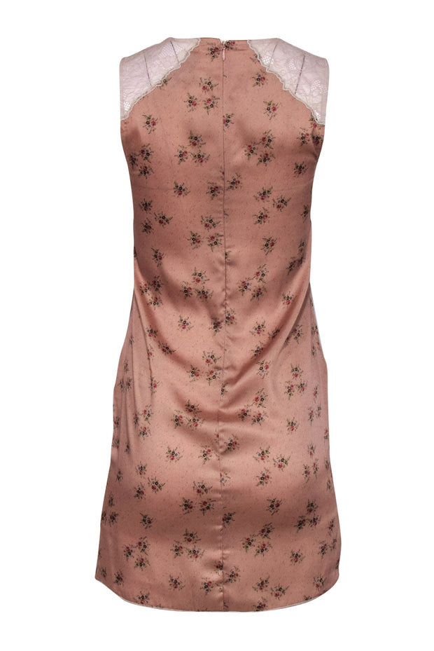 Current Boutique-All Saints - Baby Pink Satin Floral Dress w/ Lace Sz 00