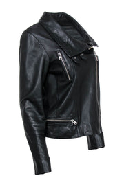 Current Boutique-All Saints - Black Leather Moto Jacket Sz 8