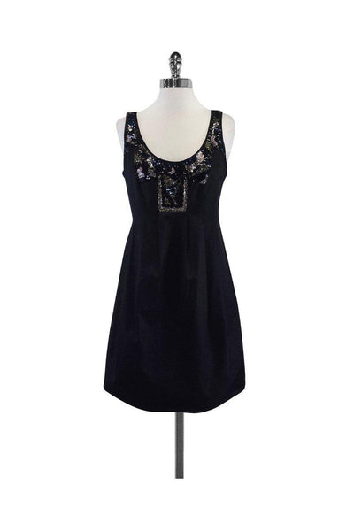 Current Boutique-All Saints - Black Sleeveless Embellished Neckline Dress Sz 12