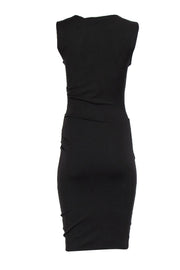 Current Boutique-All Saints - Dark Brown Knit Ruched "Rina" Dress w/ Zippered Shoulder Sz M