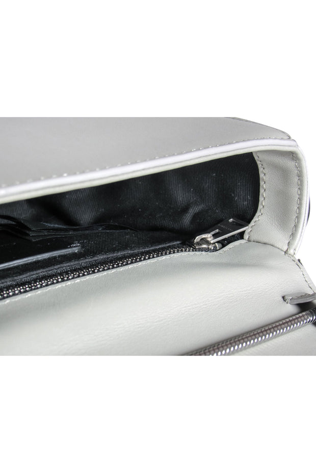 Current Boutique-All Saints - Light Gray Smooth Leather Convertible Crossbody