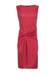 Current Boutique-All Saints - Salmon Pink Sleeveless High-Low Midi Dress w/ Gathered Waist Sz S