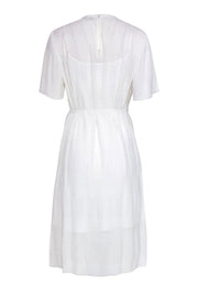 Current Boutique-All Saints - White Textured Short Sleeve Belted Midi Dress Sz 6