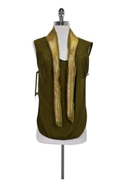 Current Boutique-Altuzarra - Green Beaded Neck Tank Sz 4