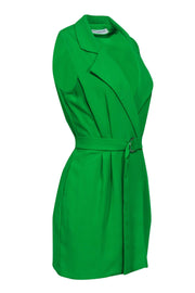 Current Boutique-Amanda Uprichard - Bright Green Blazer-Style Sheath Dress w/ Belt Sz M