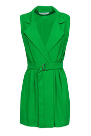 Current Boutique-Amanda Uprichard - Bright Green Blazer-Style Sheath Dress w/ Belt Sz M