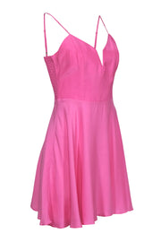 Current Boutique-Amanda Uprichard - Bright Pink Plunge A-Line Dress Sz M