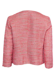 Current Boutique-Amanda Uprichard - Hot Pink Open Front Tweed Fringe Jacket Sz P