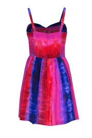 Current Boutique-Amanda Uprichard - Hot Pink & Purple Marbled A-Line Dress Sz M